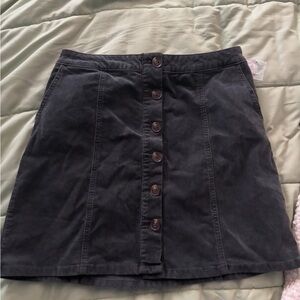 Maurices Dark Gray Button-Front Skirt